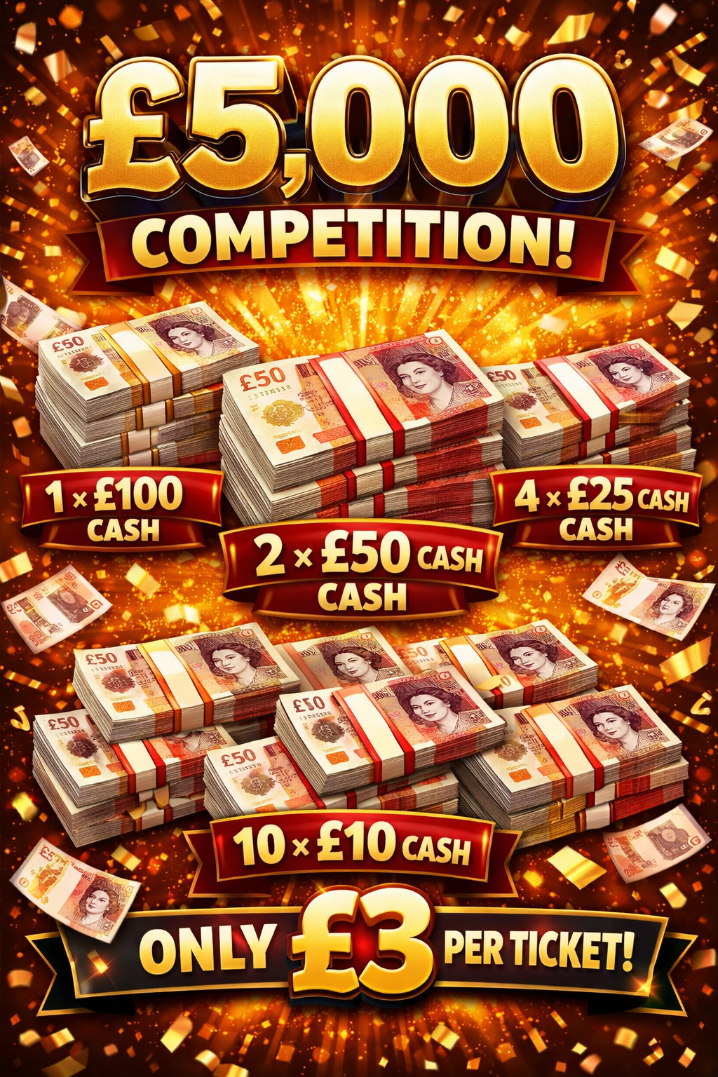 Win £5,000 cash – UK prize draw competition at 6 For Gold