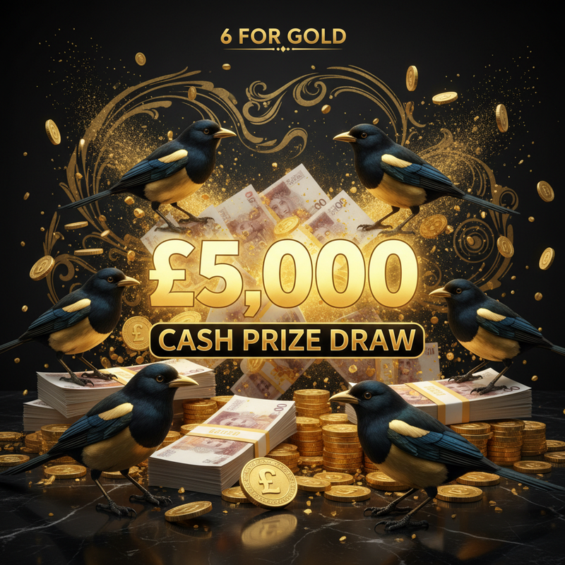 £5,000 Cash Prize Draw - 6 Magpies