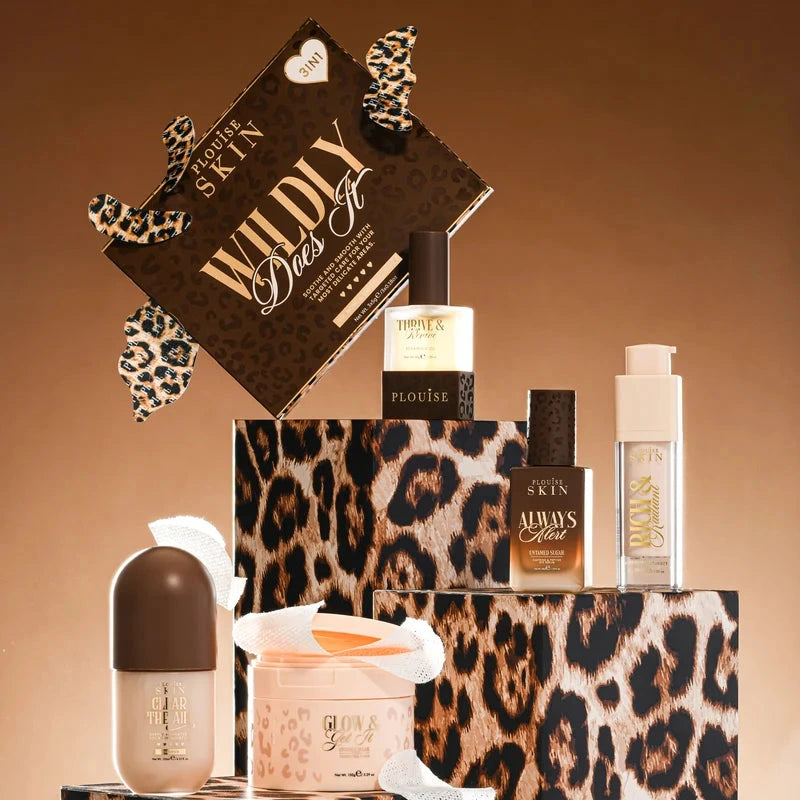 Win P. Louise Cheetah Soft Savage Refresh & Renew Skincare Set